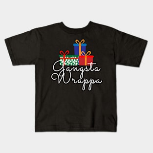 Gangsta Wrappa Funny Christmas Pun Kids T-Shirt